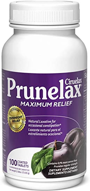 Prunelax Ciruelax Natural Laxative Maximum Relief Tablets, 100Count