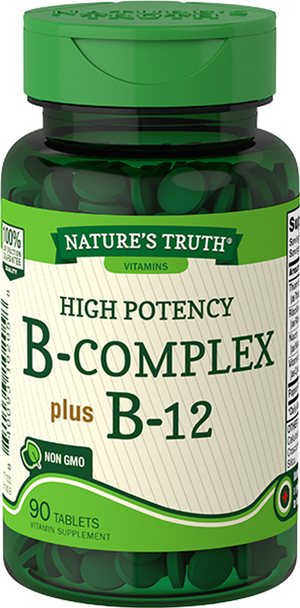 Vitamin B Complex Plus B12 90 Tablets Vegetarian Non Gmo