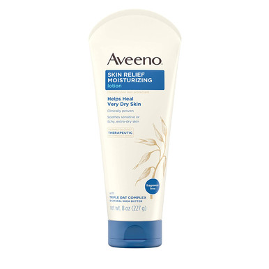 Aveeno Skin Relief Fragrance-Free Moisturizing Lotion for Sensitive Skin,  with Natural Shea Butter & Triple Oat Complex, Unscented Therapeutic Body