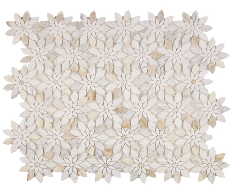 Elysium Tiles Inc Daisy Bloom Calacatta Mosaic 11.75