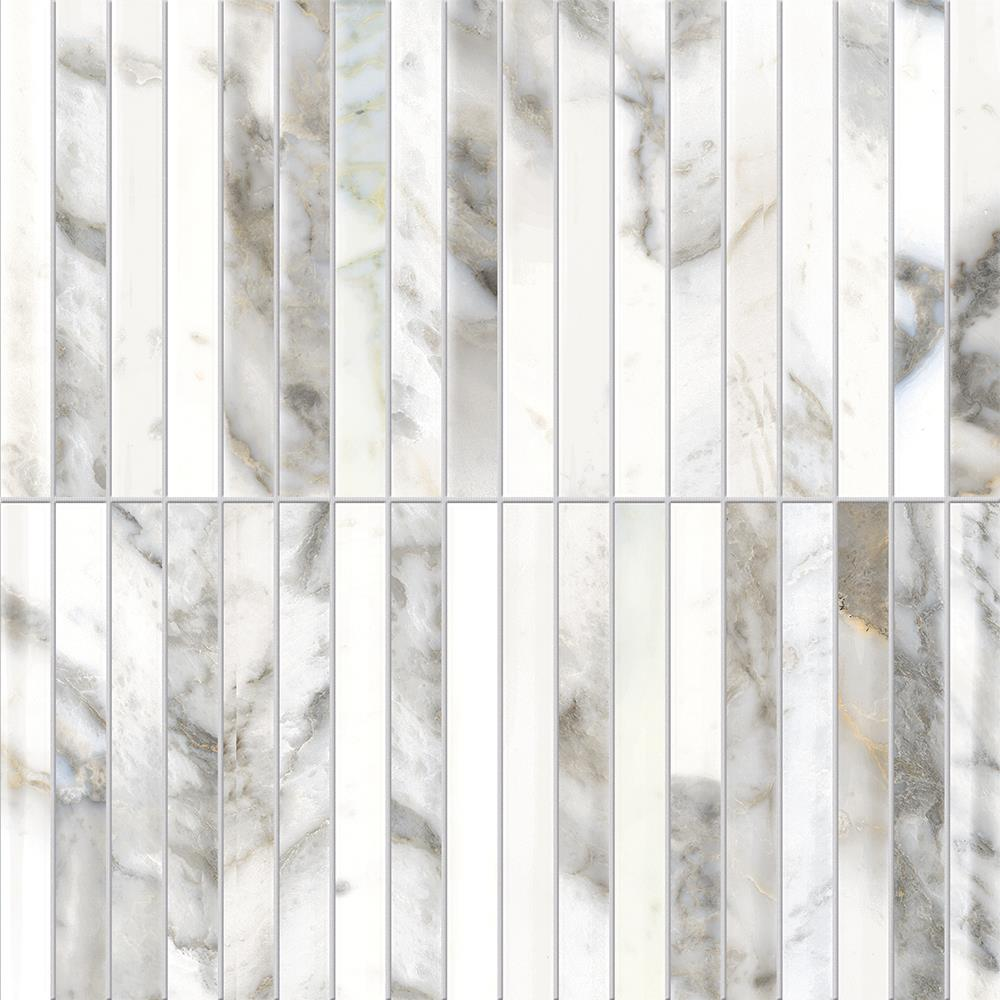 United Tile Company Edimax Symphony Moon 5/8x6 Crisp Mosaic .9687