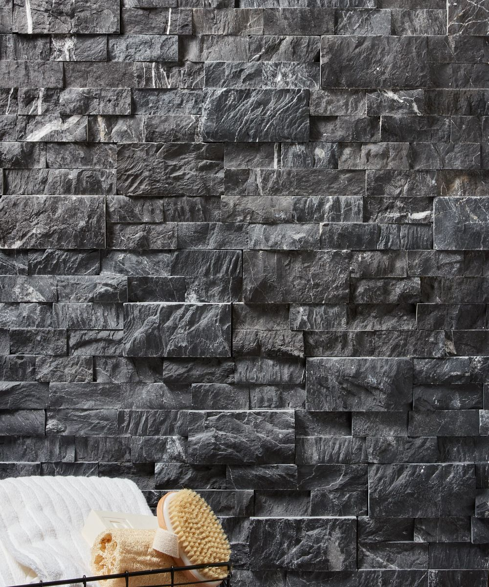 STONE  ブラック Arizona Tile Taurus Black Split Face 3d Stacked Stone 5-7/8