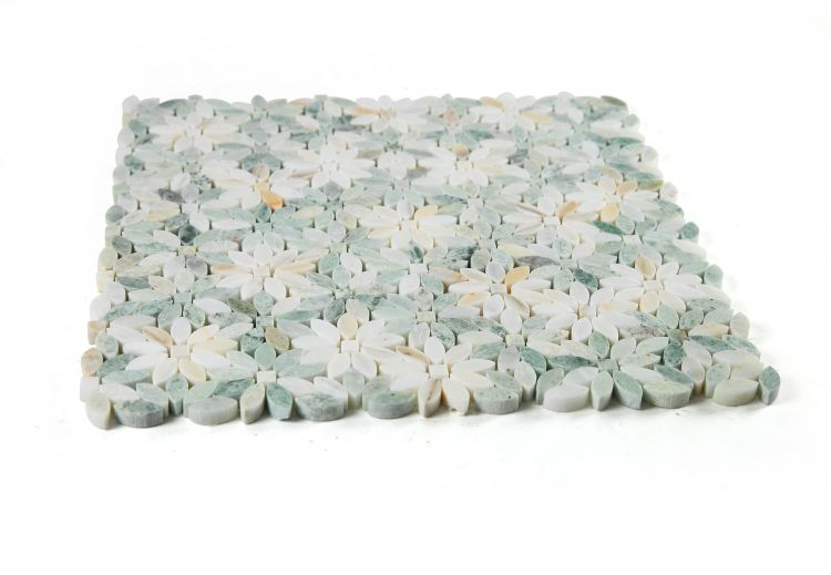 Elysium Tiles Inc Daisy Wild Green Mosaic 12.75