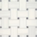 Dolomite Bardiglio Dot Basketweave Mosaic