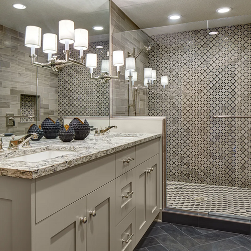 CHAPTER 3 - STREAM STONE SLEEK PATTERN A MOSAIC 12" X 12"