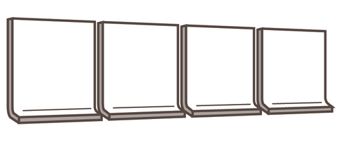 CROSSVILLE COLOR BLOX 2.0 SEA OTTER 3X3 COVE BASE MOUNTED ON 3X12 STRIP UNPOLISH