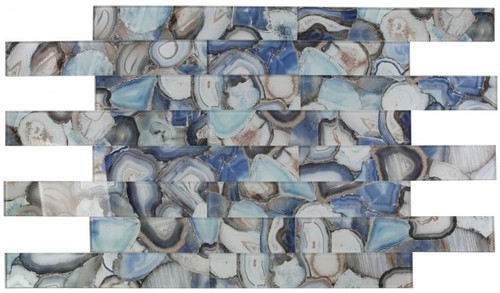 AURA SHELL BLUE GLASS TILE 4" X 24" - Tile -  ELYSIUM TILES INC
