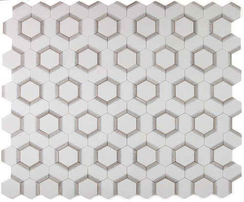 HEXAGON ROYAL SKY MOSAIC 12" X 13.75" - Tile -  ELYSIUM TILES INC