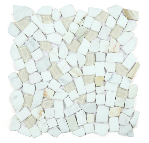 PEBBLE CALACATTA GOLD MOSAIC 12" X 12"