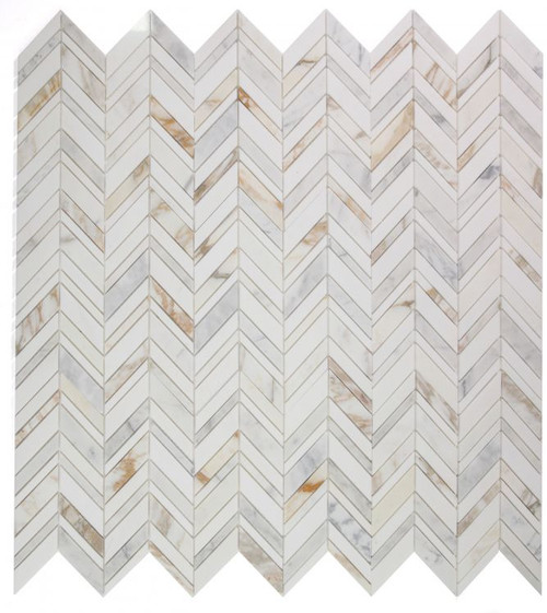CHEVRON SHADOW CALACATTA MOSAIC 11.75" X 12" - Tile -  ELYSIUM TILES INC