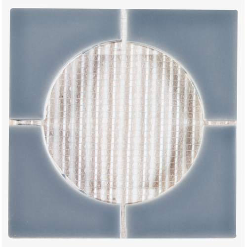 CROSSVILLE CURSIVE OLD DENIM 6X6 4 CORNER MOSAIC GLOSS