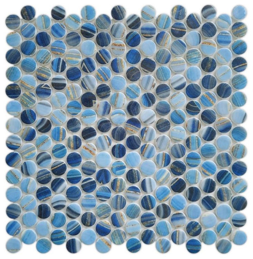 VANGUARD PENNY ONYX BLUE MOSAIC 11.25" X 11.25" - Tile -  ELYSIUM TILES INC