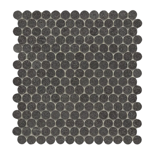 BASALT HONED PENNY ROUND MOSAIC 3/4"