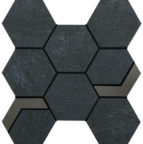 CROSSVILLE NATIVE METAL COBALT ORE 3-1/2X3-1/2 HEX MOSAIC WITH IRON UNPOLISHED