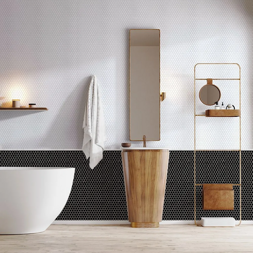 CHAPTER ES - ESSENTIALS HEXAGON WHITE GLOSS MOSAIC 7/8"