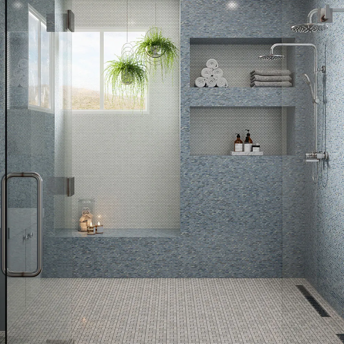 CHAPTER ES - ESSENTIALS WATER RIPPLE GLASS MOSAIC 11.50" X 11.50"