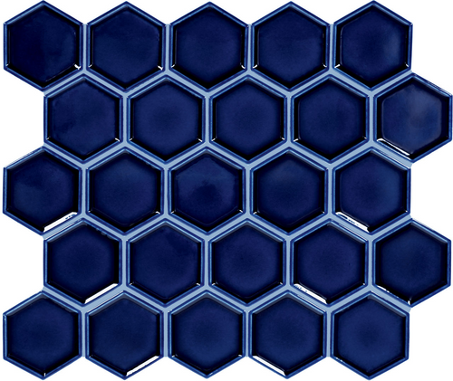 ARTEFINO JEWEL FRAMED HEXAGON GLOSSY MOSAIC 2.5 - 14X12