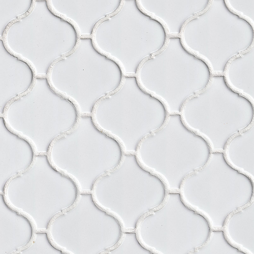 WHITE GLOSSY ARABESQUE 6MM ( 10.95 SF PER BOX )