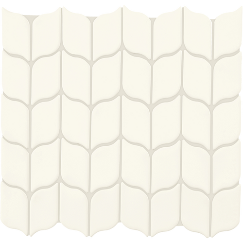 CROSSVILLE HANDWRITTEN NEUTRALS UNSCRIPTED LEAF MOSAIC GLOSS .875 SF/SHT