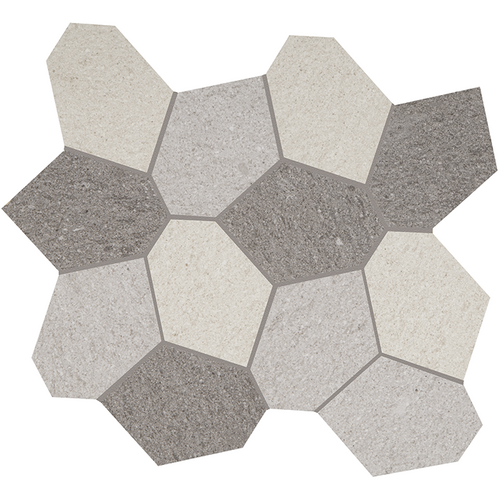 CROSSVILLE CIVILIZATION COOL BLEND POLYGON MOSAIC UNPOLISHED 1.07 SF/SHT