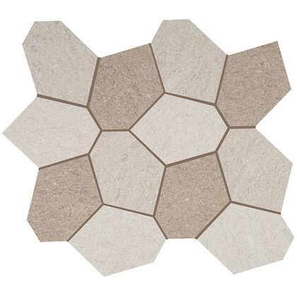 CROSSVILLE CIVILIZATION WARM BLEND POLYGON MOSAIC UNPOLISHED 1.07 SF/SHT