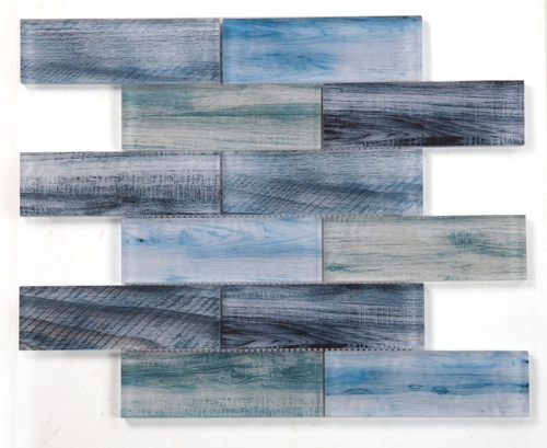Art Wood Ocean Mosaic 11.75" x 11.75"