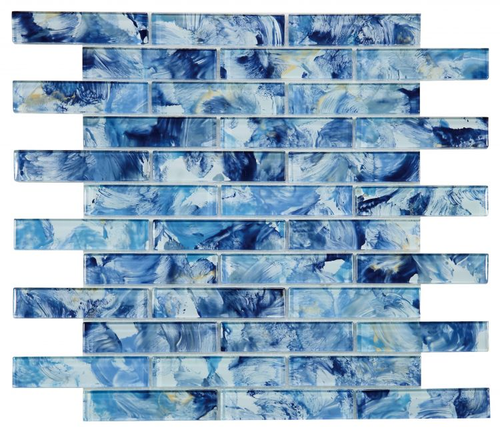 Watercolor Blue Mosaic 11.75" x 11.75"