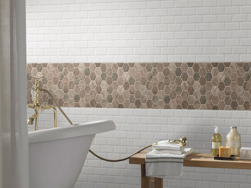 Driftwood Hexagon Mosaic 6MM