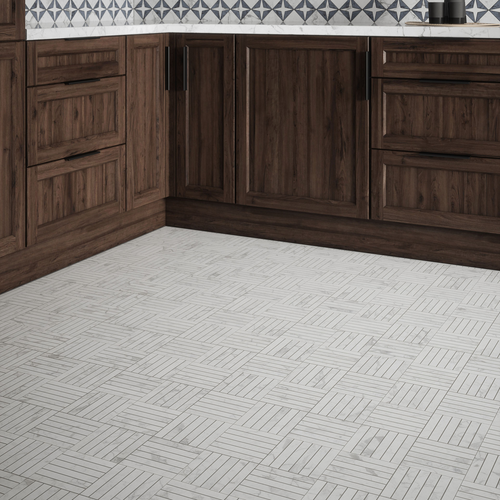 Royal Bloom White Mosaic 11.875" x 11.875"