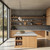 Cosmopolitan Gray quartz installed in ultra modern wood kitchen.