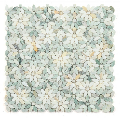 Elysium Tiles Inc Daisy Wild Green Mosaic 12.75