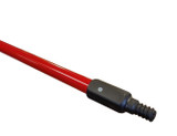 60" Red Powder Coated Metal Broom Handle with Black Hex Thread (Case of 10)