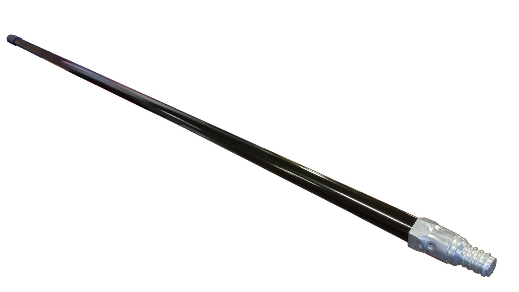 60" Black Powder Coated Metal Broom Handle with Metal Thread 12 pack