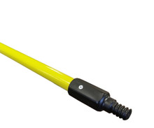 60" Yellow Powder Coated Metal Broom Handle with Black Hex Thread (Case of 10)