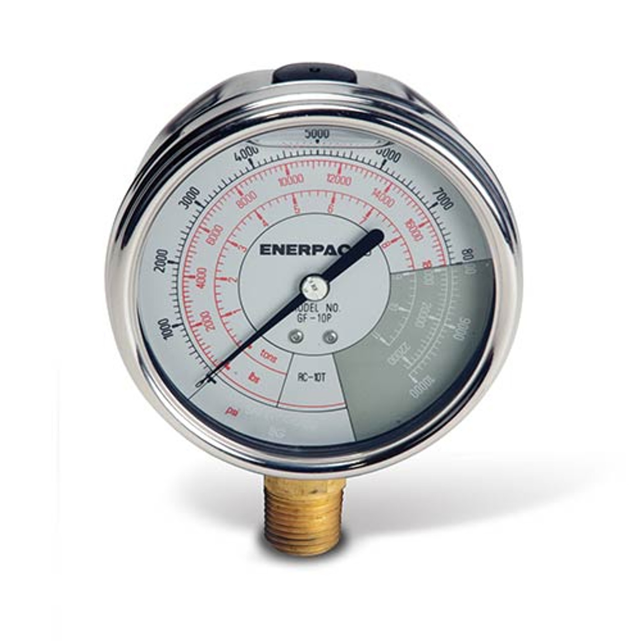 PRESSURE GAUGE 1/2" THREAD 0 - 11 TON 0 - 10,000 (ENE-GF-10P) - Ballard Industrial