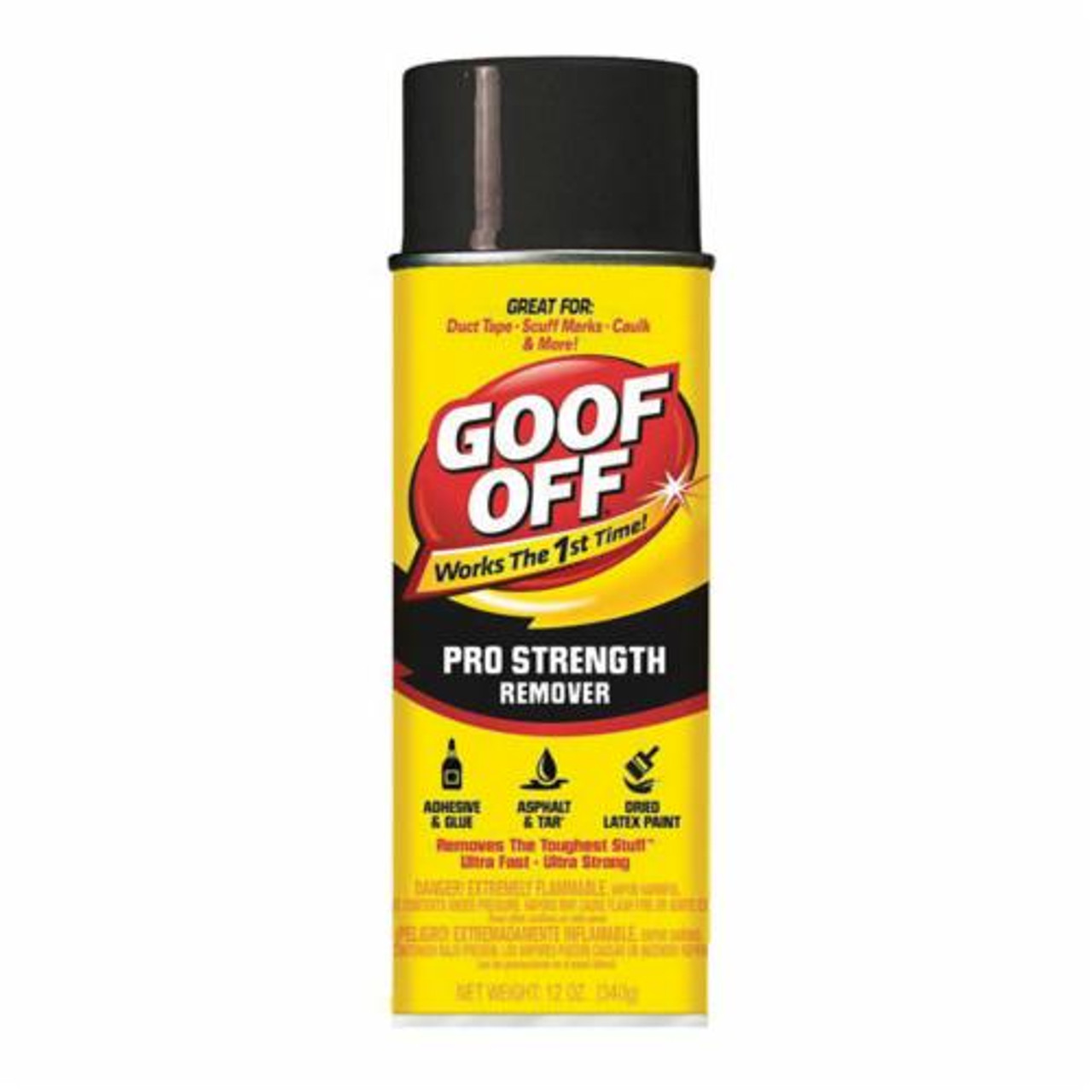 Goof Off Adhesive Remover: Liquid, 12 oz Can - 20 VOC | Part #FG658