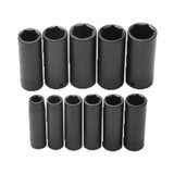 SOCKET SET SAE IMPACT 6 PT DEEP 1/2" DR 11 PC 1/2" - 1-1/8" (PRO-J74112)