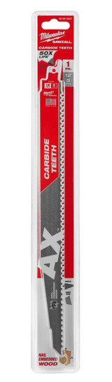 BLADE SAWZALL THE AX W/ CARBIDE TEETH 5T 12L 1/PK (MIL-48-00-5227-&)