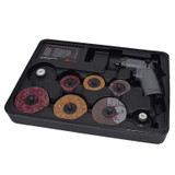 MINI SURFACE PREP AIR SANDER 2" & 3" 14-PIECE PAD KIT, 15,000 RPM, 0.2 HP, HANDLE EXHAUST (ING-3103KA-@)