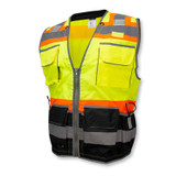 VEST SAFETY TYPE R CL2 2-TONE GRN SOLID FRONT MESH BACK 2" TAPE ZIP FRONT PAD NECK 13 PKT 3XL (RIN-SV55B-2ZGD3X-@)