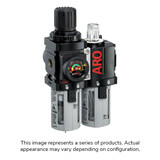 1/8" FR+L COMBO W/GAUGE MANUAL DRAIN POLY BOWL 36 SCFM 1000 SERIES (ARO-C38111-600-@)