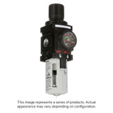 1/4" NPT PIGGYBACK FILTER REGULATOR W/GAUGE 5 MICRON 0-140 PSIG METAL BOWL MANUAL DRAIN 47 SCFM 1000 SERIES (ARO-P39124-620-@)