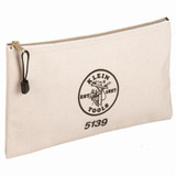 ZIPPER BAG CANVAS NATURAL 12-1/2" X 7" (KLE-5139)