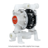1/2" DIAPHRAGM PUMP, 14.4 GPM MAX, NON METALLIC, POLY CENTER / MANIFOLDS, SS HARDWARE, POLY SEAT, PTFE BALL / DIAPHRAGM (ARO-PD05P-APS-PTT-B)
