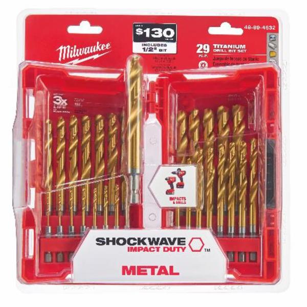 Milwaukee 48-89-4633 Red Helix Titanium Drill Bits 10 piece Set