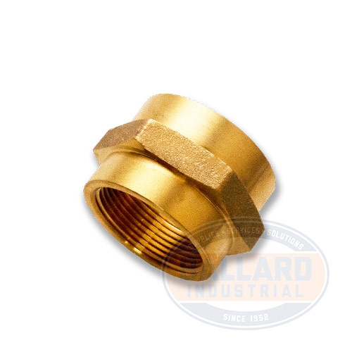HEX NIPPLE FEMALE TO FEMALE BRASS 1-1/2