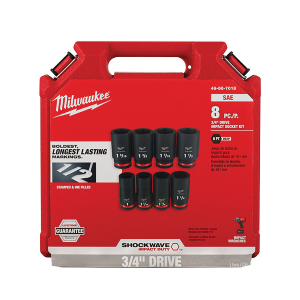 SOCKET SET SHOCKWAVE SAE 6PT DEEP 3/4 