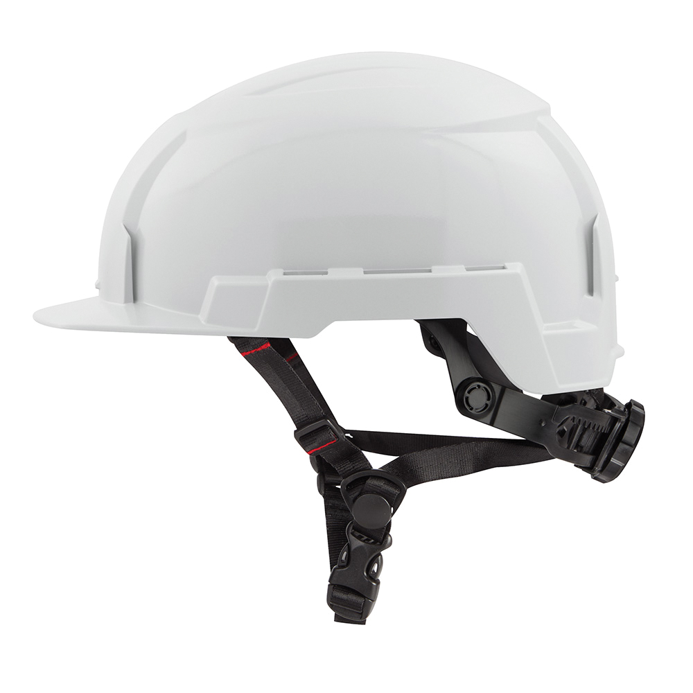 HELMET SAFETY WHITE FRONT BRIM CLASS E W/ BOLT (MIL-48-73-1321