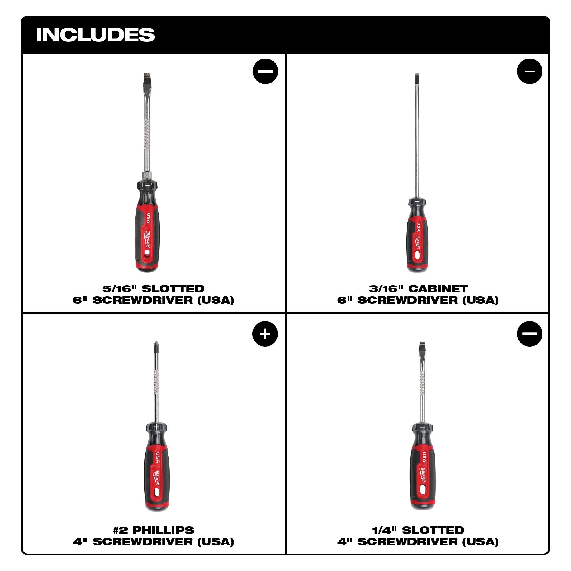 Milwaukee MT206 1/4 Slotted 4 Cushion Grip Screwdriver