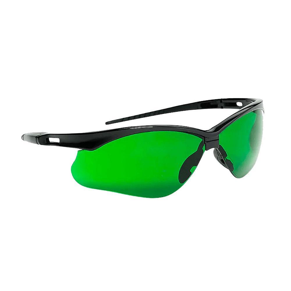 SAFETY GLASSES SG GREEN IRUV SHADE 3 BLK FRAME W/ NECK CORD (JAC